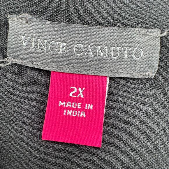 VINCE‎ CAMUTO NWT Women's 2X Gold Black Shiny Flouncy Balloon Sleeve Blouse Top - Picture 5 of 11